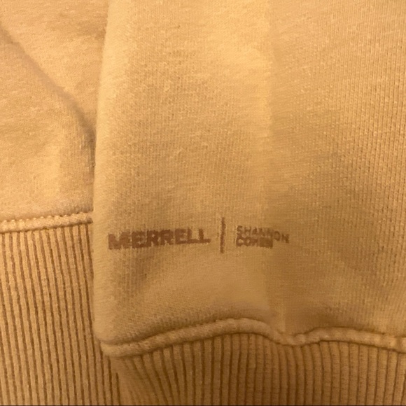 Merrell Rockstar Logo Sweatshirt M/M Tan Cotton Blend Crewneck Cozy core Outdoor - Picture 7 of 9